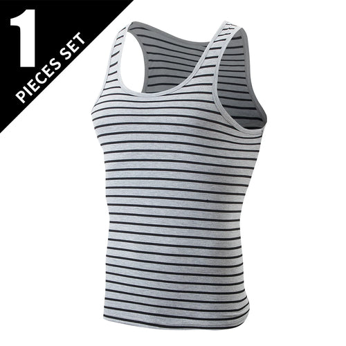 1/3 Men's Tank Top Four Seasons Black and White Solid Color Narrow