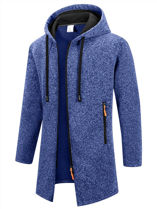 Men's Retro Zipper Jacket Mid Length Windbreaker Spring Autumn Winter