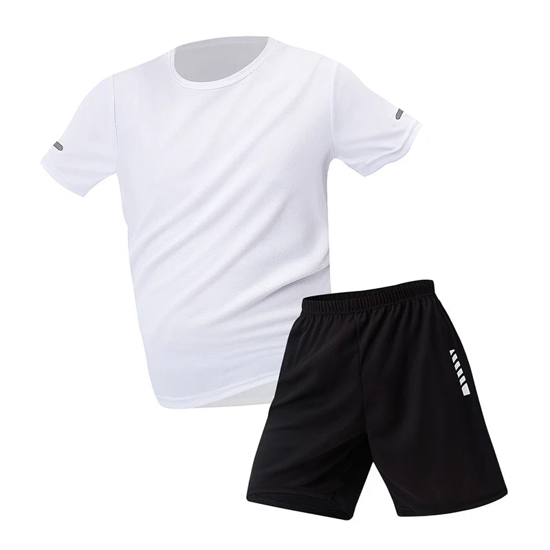 2/6 Pack Plus Size Men's Quick-drying Short-sleeved Shorts Suit Men's