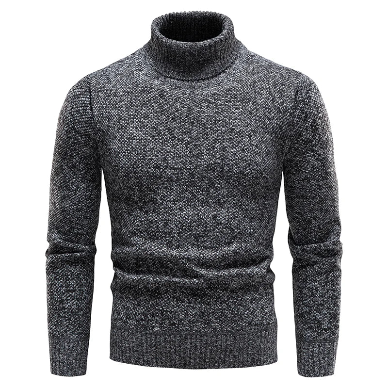 Autumn Winter Fleece Sweater Men Thicker Turtleneck Warm Pullover Slim