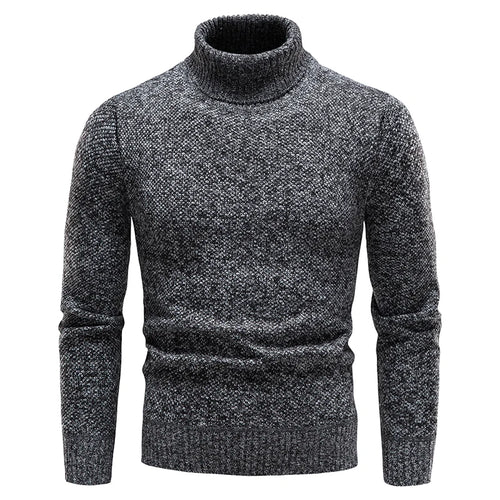 Autumn Winter Fleece Sweater Men Thicker Turtleneck Warm Pullover Slim