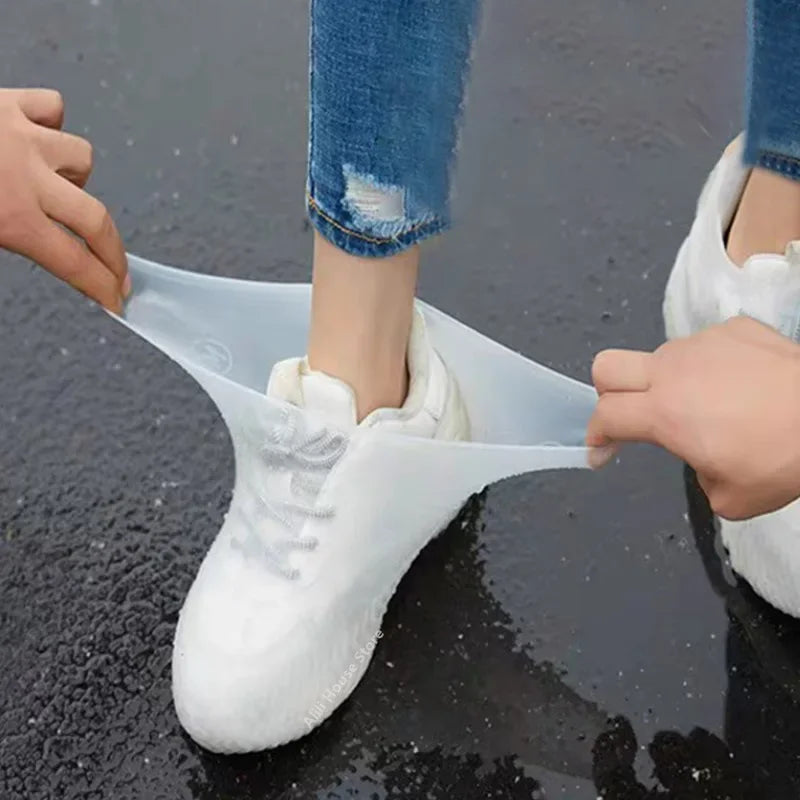 2pcs Waterproof Non-slip Silicone Shoe High Elastic Wear-resistant