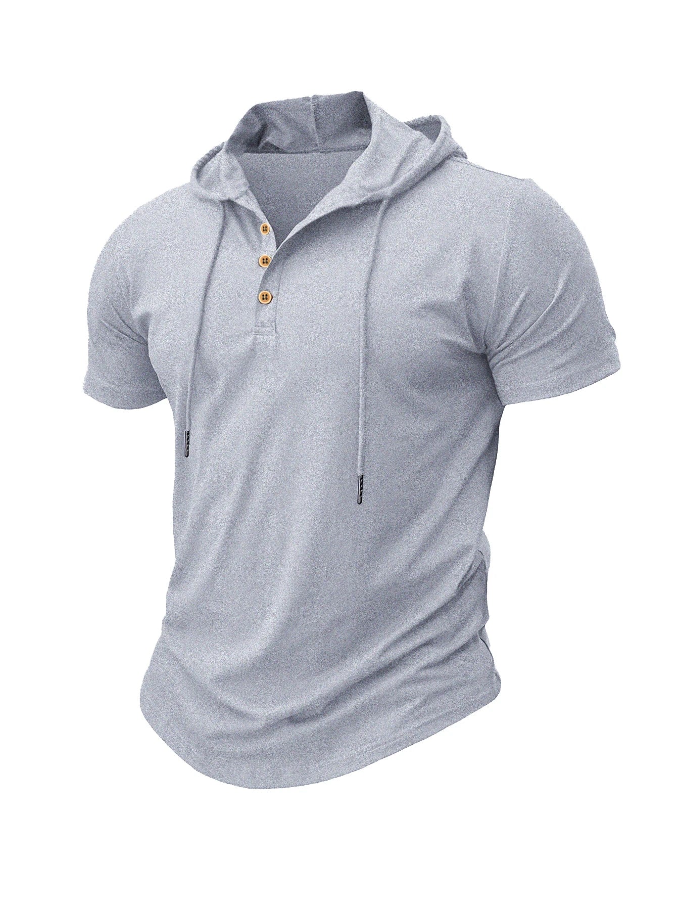 Men T Shirts  Summer Slim Fitness Hooded Short-Sleeved Bodybuilding