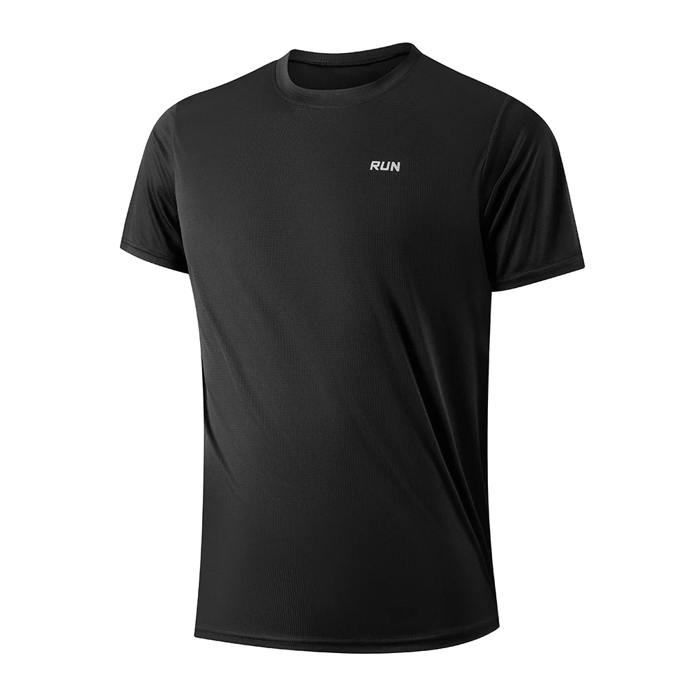 Summer Ice Silk Short Sleeve T-Shirt Men New Quick Dry Breathable Air