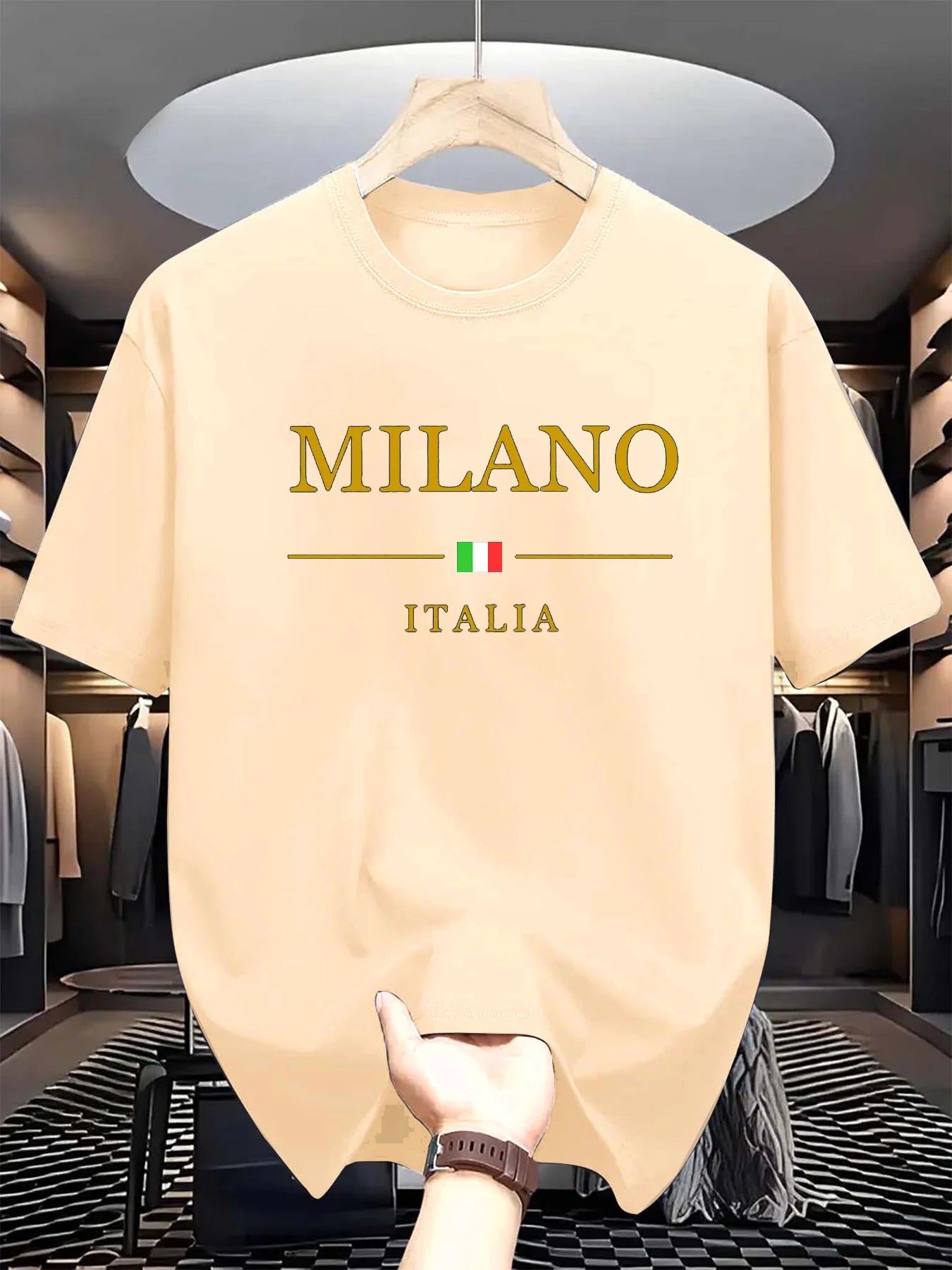 Men's summer 100 cotton fashionable casual loose plus size MILANO