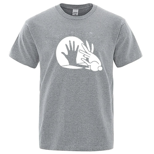 Men's High Quality T-shirt 100% Cotton Funny Shadow Puppet Design