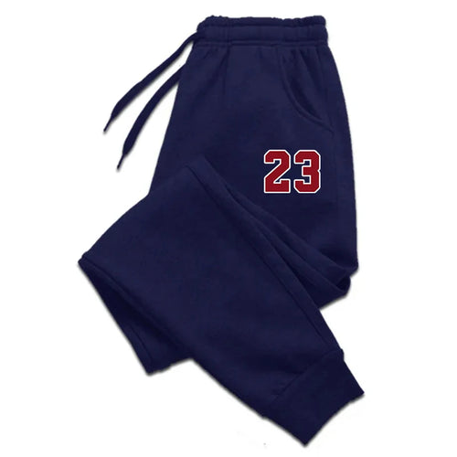 Men's Luxury Print Fleece Sweatpants Warm Jogging Pants Multiple