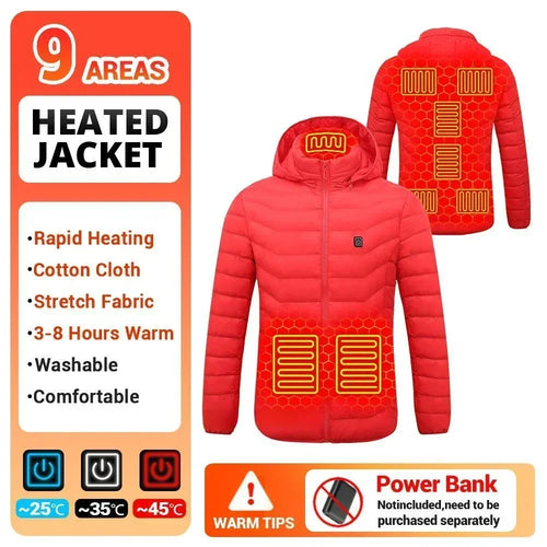 21 Areas Heating Jacket Men's Winter Usb Electric Heating Coat
