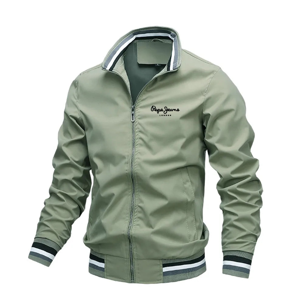 Autumn and Winter Men's Stand Collar Casual Zipper Jacket Outdoor