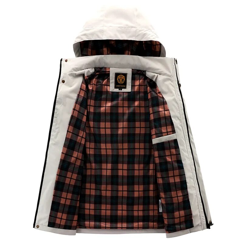 Fashion Men's Casual Windbreaker Jackets Hooded Jacket Man Waterproof