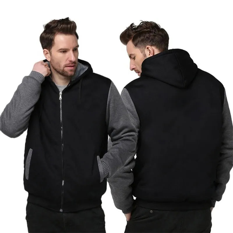Men's Jacket Winter Camouflage Fleece Thicken Hooded Jackets Male Long