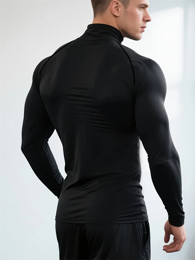 Men's Smiling Face Print Quick-drying Tight Long-sleeved T-shirt