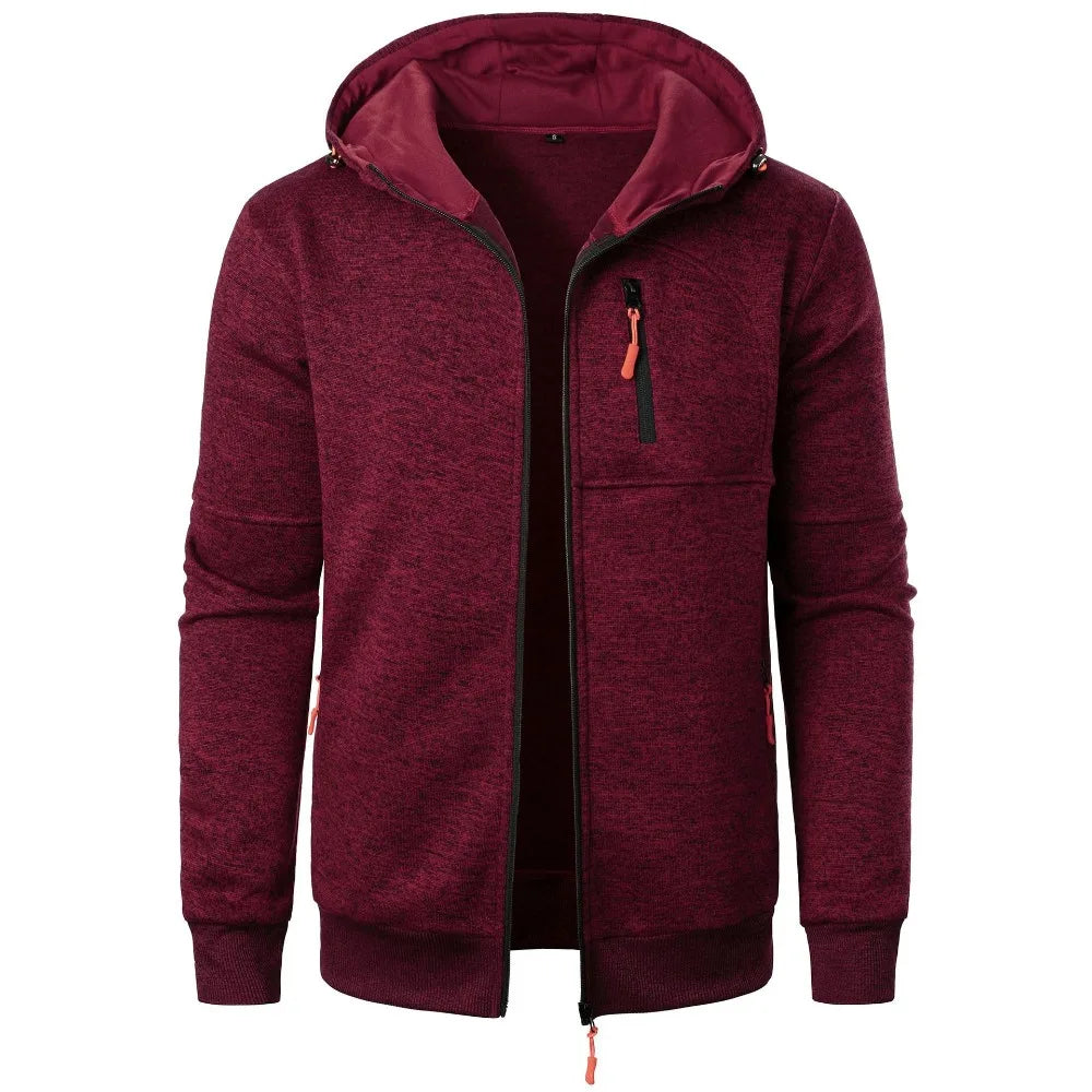 New Men's Sports Fitness Casual Sweatshirt Cardigan Hooded Jackets