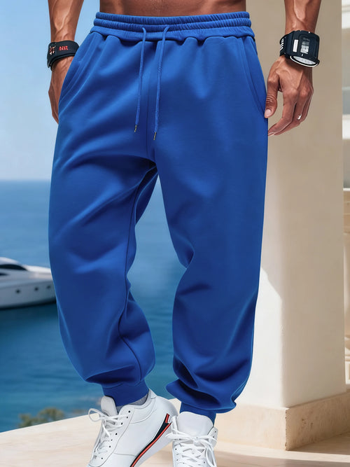 Man Autumn Fleece Sportpants Drawstring Casual Long Pants Comfortable