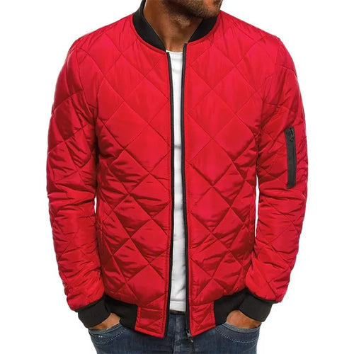 Winter New Cotton Jacket Men's Baseball Collar Mesh Pressed