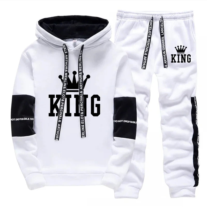 King Printing Mens Tracksuit Single Piece Sweatshirts Sweatpants