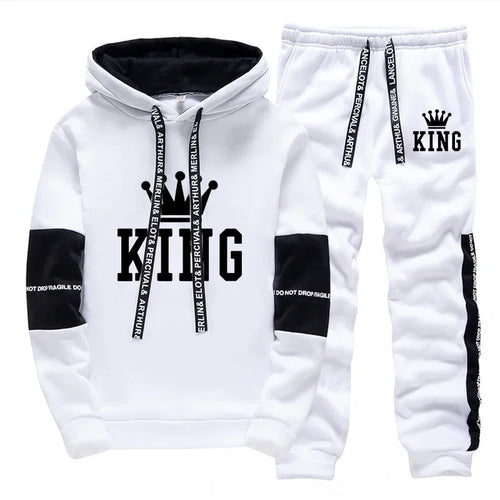 King Printing Mens Tracksuit Single Piece Sweatshirts Sweatpants