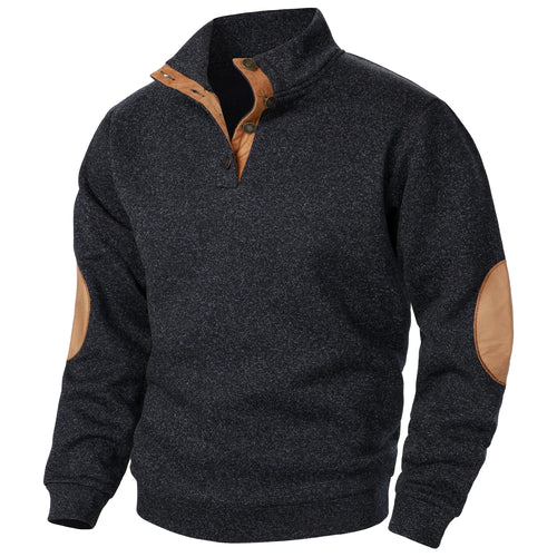 Autumn and winter men's stand collar long sleeve casual knitted