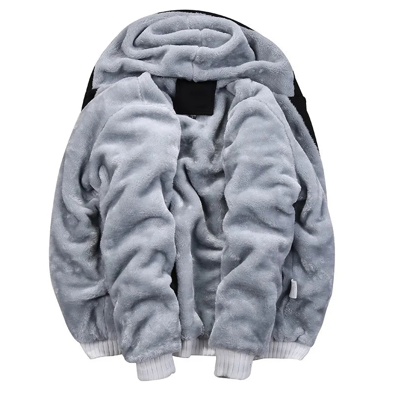 Men's Jacket Winter Camouflage Fleece Thicken Hooded Jackets Male Long