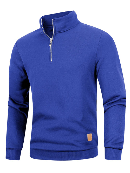 Men's Quarter Zip Up Long SleeveSlim Fit Lightweight Mock Neck