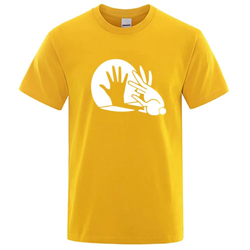 Men's High Quality T-shirt 100% Cotton Funny Shadow Puppet Design