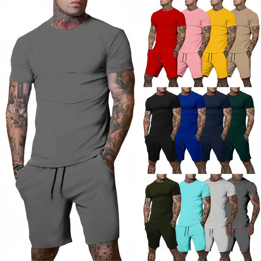 Fashionable and casual summer outdoor sports suit men's breathable