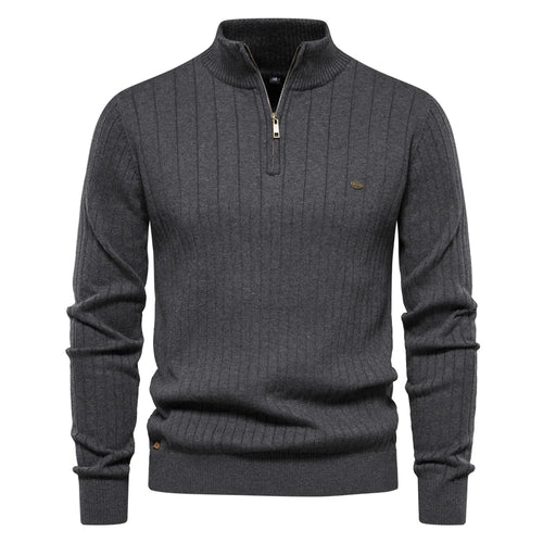 2023 New Autumn Zipper Pullover Sweaters for Men High Quality Warm