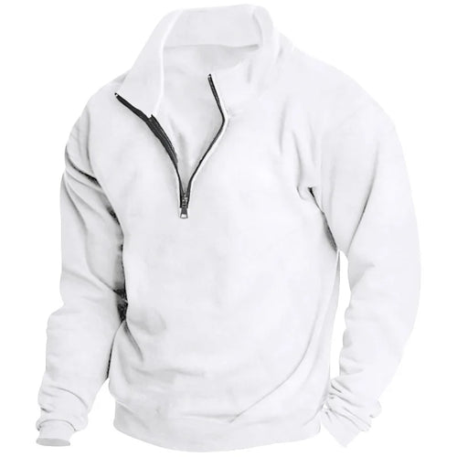 Autumn and winter new men's fleece sweatshirt stand-up collar half
