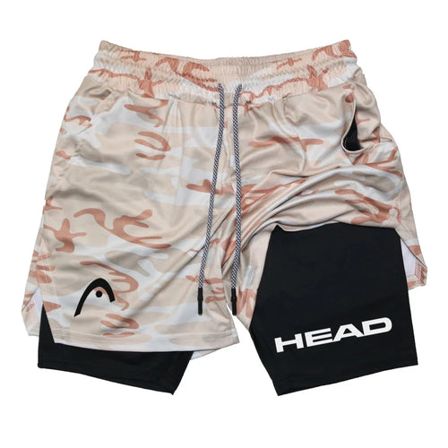 Anime Berserk Head Running Shorts Men Fitness Gym Training 2 in 1