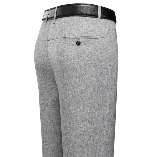 Mens Trousers Business Casual Pants Summer Autumn Dress Straight Pants