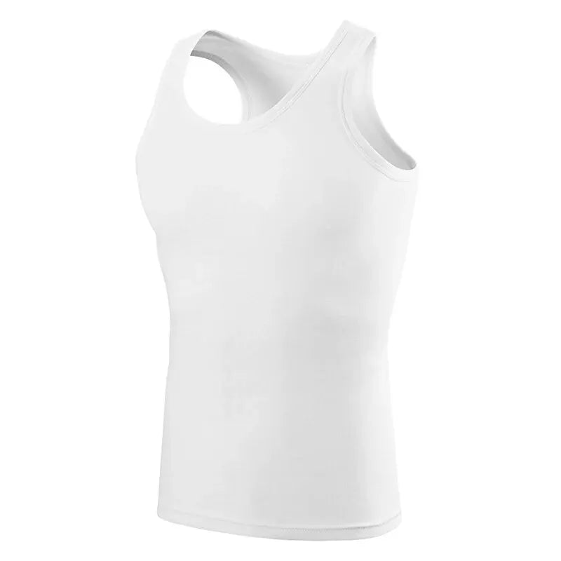 1/3 Pieces Men's Solid Color Basic Cotton Vest Youth Slim Exercise