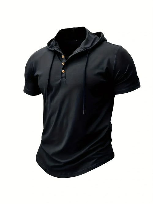 Men T Shirts  Summer Slim Fitness Hooded Short-Sleeved Bodybuilding