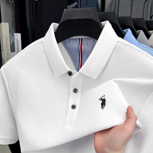 100% pure cotton short sleeved men's polo shirt summer fashion