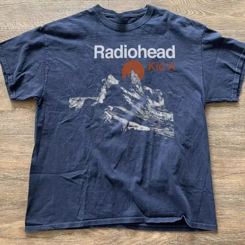 2025 Radiohead Kid A's album tour concert: Rare navy blue T-shirts,