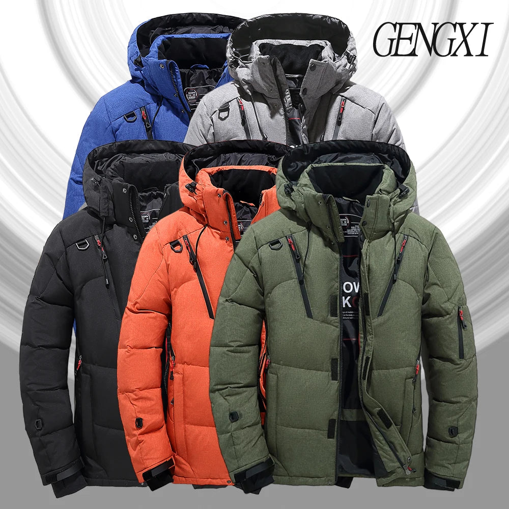 Men's Outdoor Lightweight Warm Detachable Collar Down Jacket Winter