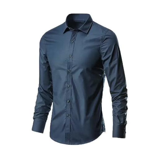 Men's Elastic Spring And Autumn New long Sleeve Shirt Anti-wrinkle