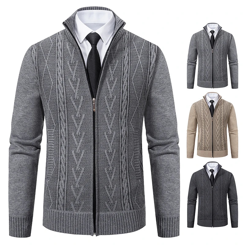 2023 autumn and winter new cashmere padded warm casual men's knitted