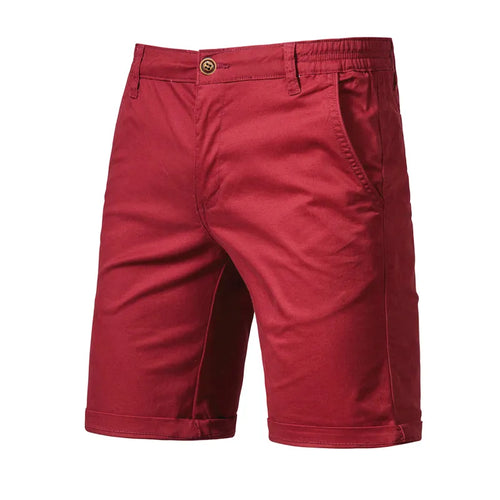 2021 New Summer 100% Cotton Solid Shorts Men High Quality Casual