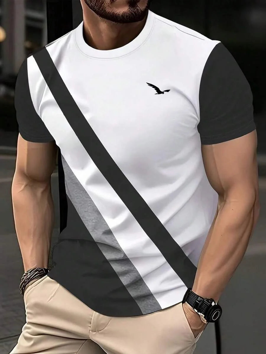 A men's personalized pattern printed short-sleeved T-shirt for