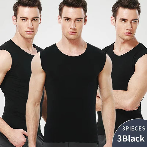 3/1 Pack Men's Cotton Sleeveless Vest Young Men's Wide Shoulder Sports