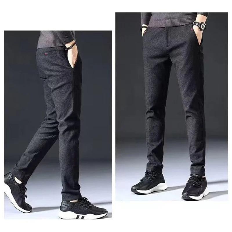 Men's Straight Leg Long Daily Pants Casual Straight Slim Fit Narrow