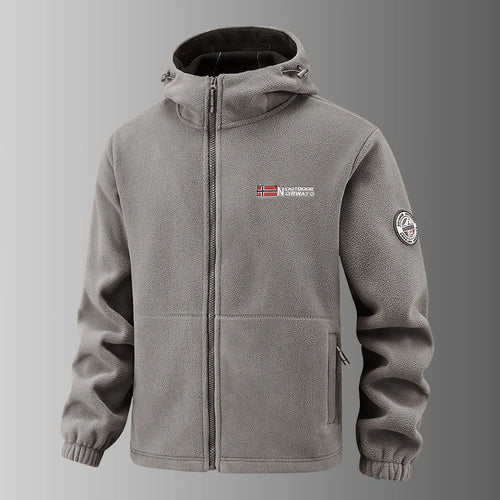 2025 Fleece Men's Coat Thickened Warm Windproof Loose Outdoor Collar