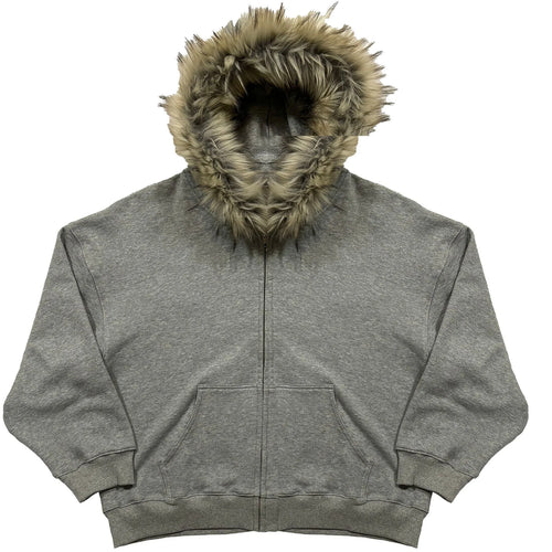 Fluffy Hat Hoodie Solid Color Casual Long Sleeve Hoodie Retro Coat