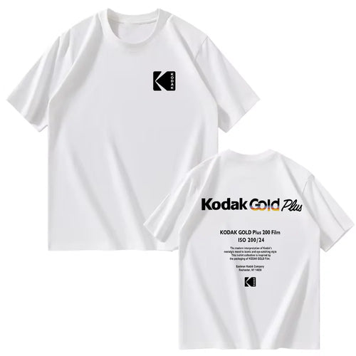 Kodak Summer Brand Fashion Cool Retro Y2K Print 100% Cotton Men's