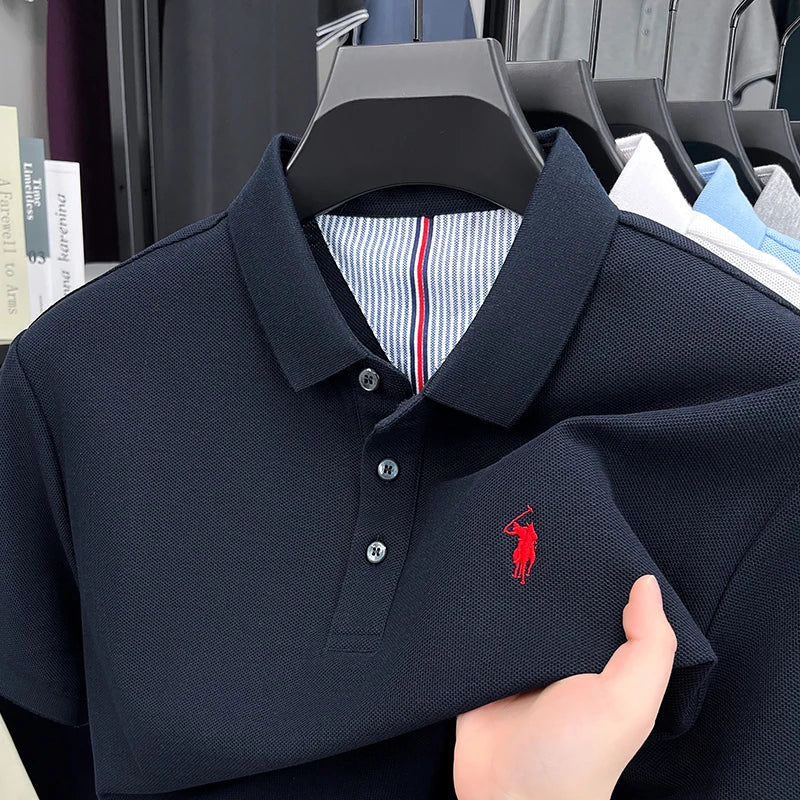 100% pure cotton short sleeved men's polo shirt summer fashion