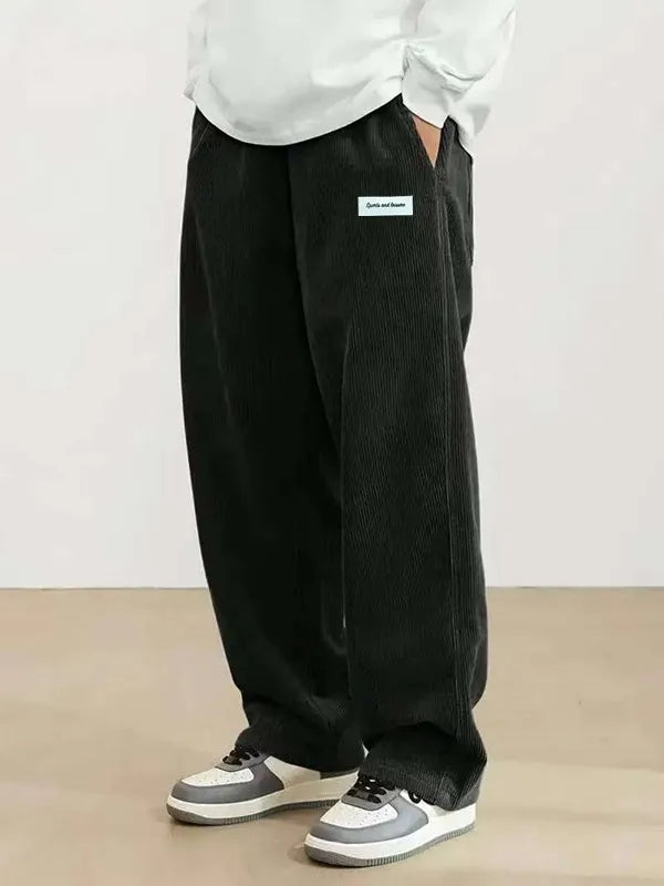 Men's corduroy loose European size hanging multi-functional casual