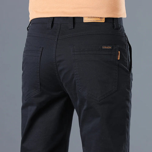 2024 Men's High Quality Pure Cotton Classic Solid Color Casual Pants