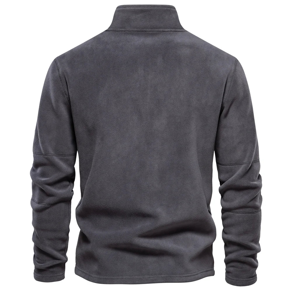 AIOPESON Brand Quality Thicken Warm Fleece Jacket for Men Zipper Neck