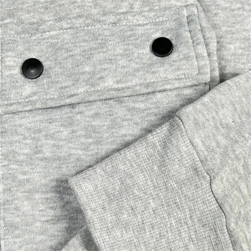 Autumn and Winter Warm Men's Hoodie Long Daily Outdoor Multi Pocket