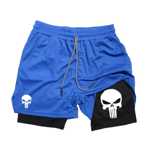 2-in-1 men's performance shorts, sports quick drying shorts with phone